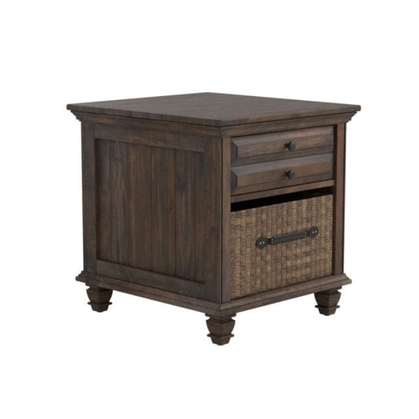 Mahogany Kubu Basket End Table