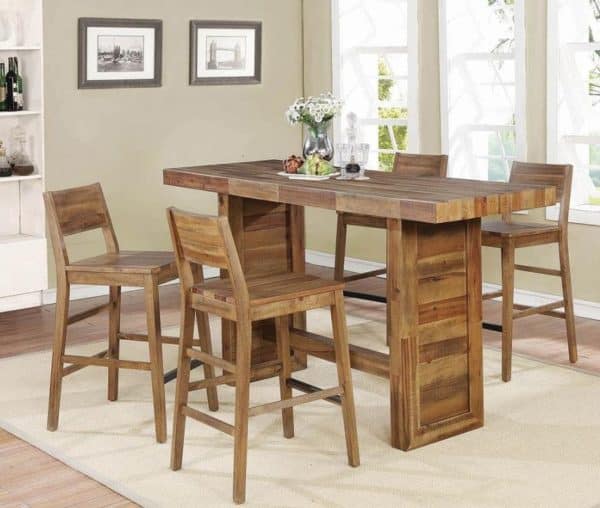 Tucson Rustic Varied Natural 5pc. Bar Table Set