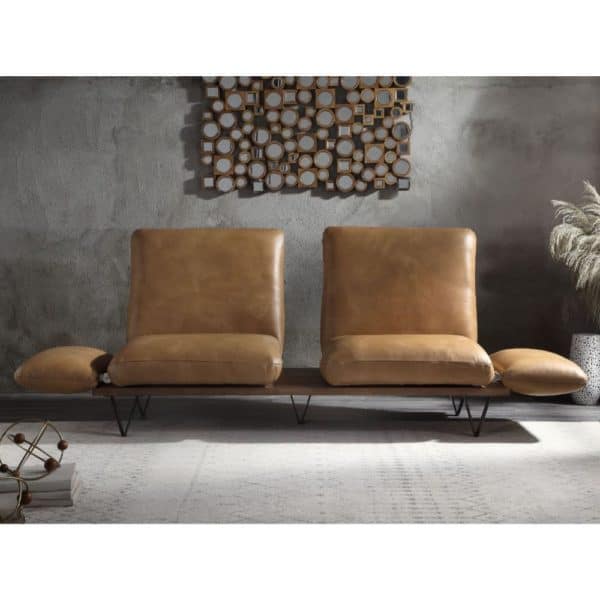 Narech Sofa with Swivel in Nutmeg Top Grain Leather