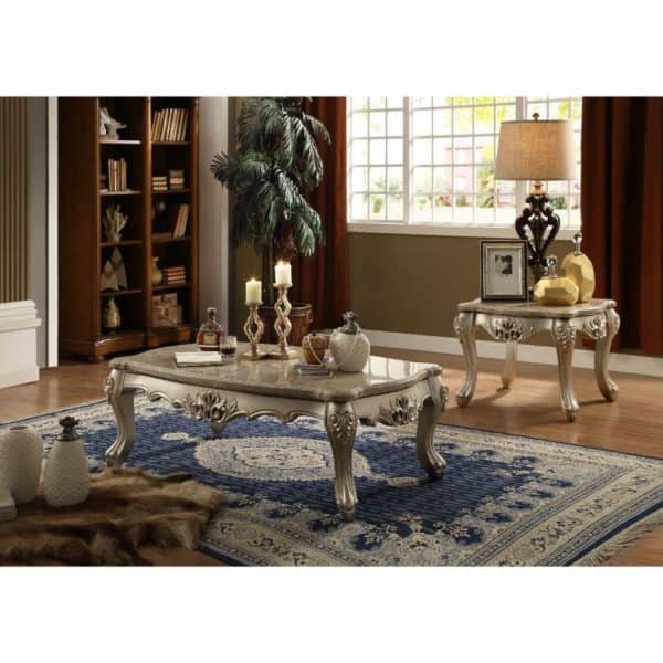 Ranita Marble Top Coffee Table & End Table Set