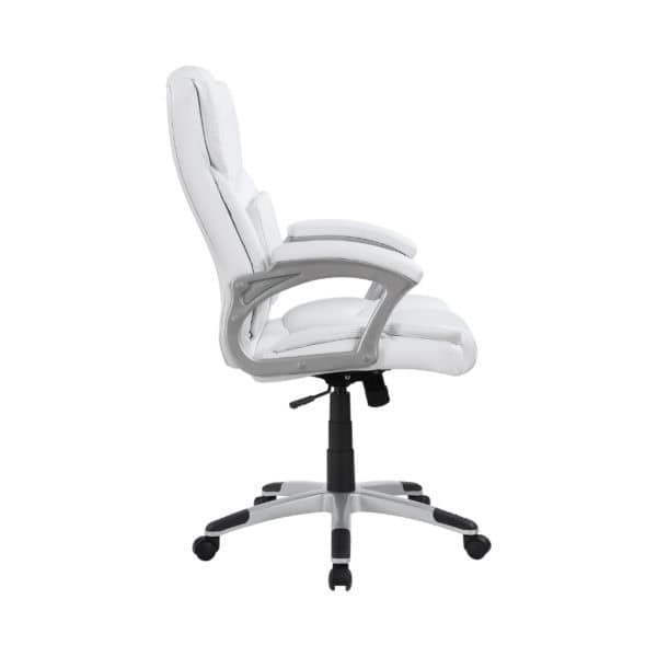 Adjustable Height Office Chair White And Silver - Image 2