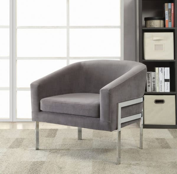 Barrel Back Accent Chair With Sloped Arm