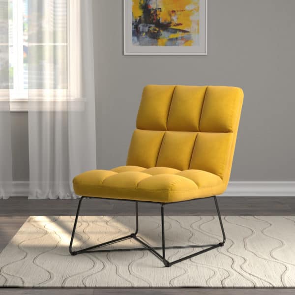 Armless Upholstered Accent Chair