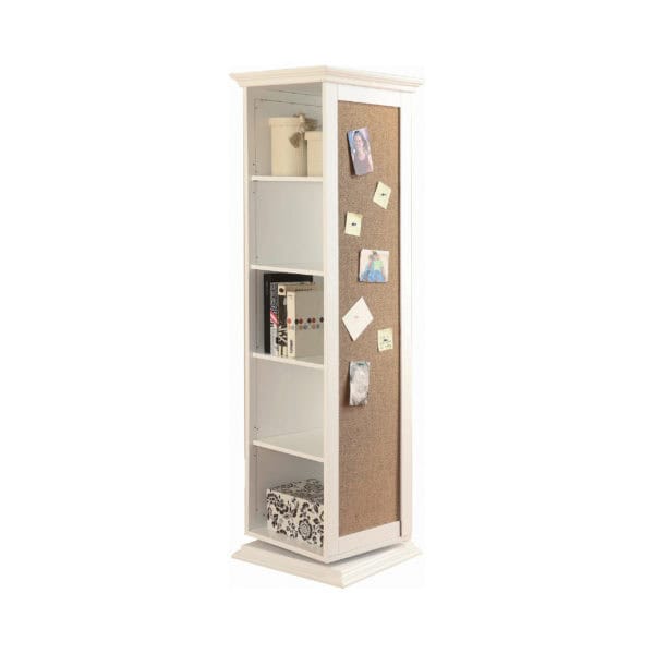 Swivel Accent Cabinet With Cork Board White - Image 2