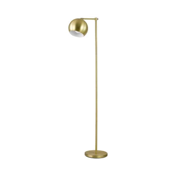 1-Light Dome Shade Floor Lamp Brass