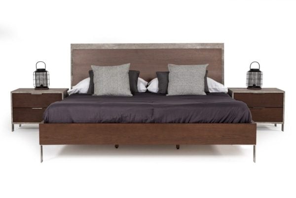 Nova Domus Conner Modern Dark Walnut & Faux Concrete Queen Bedroom Set - Image 5