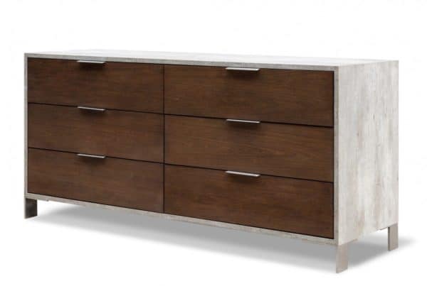 Nova Domus Conner Modern Dark Walnut & Faux Concrete Queen Bedroom Set - Image 3