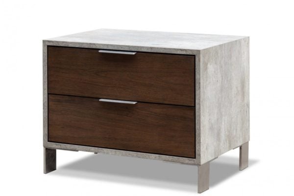 Nova Domus Conner Modern Dark Walnut & Faux Concrete Queen Bedroom Set - Image 9