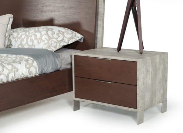 Nova Domus Conner Modern Dark Walnut & Faux Concrete Queen Bedroom Set - Image 8