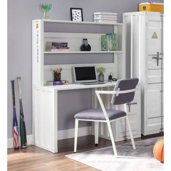 Cargo White Desk, Hutch and Chair