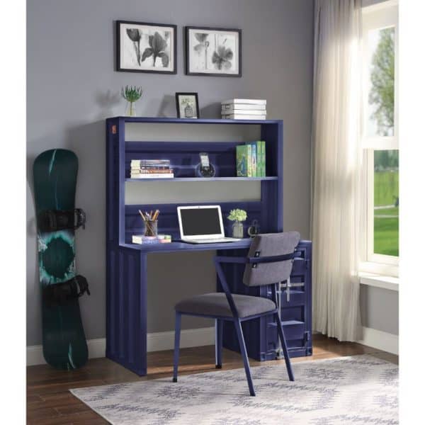 Cargo Blue Desk, Hutch, & Chair