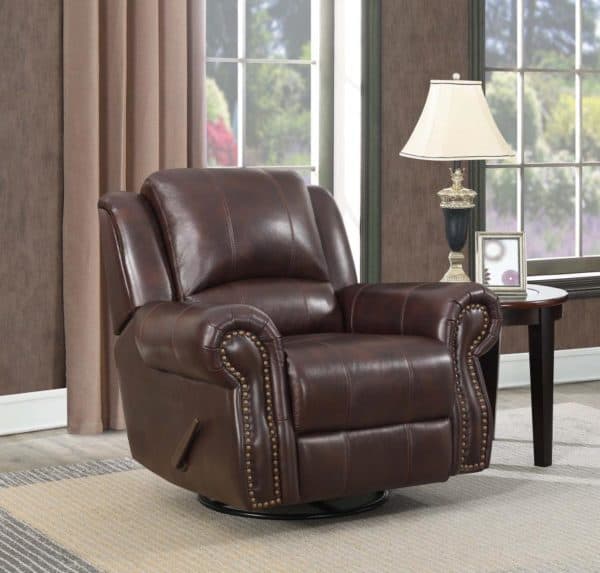 Dark Brown Swivel Rocker Recliner