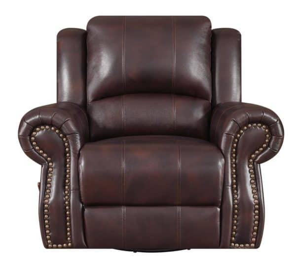 Dark Brown Swivel Rocker Recliner - Image 3