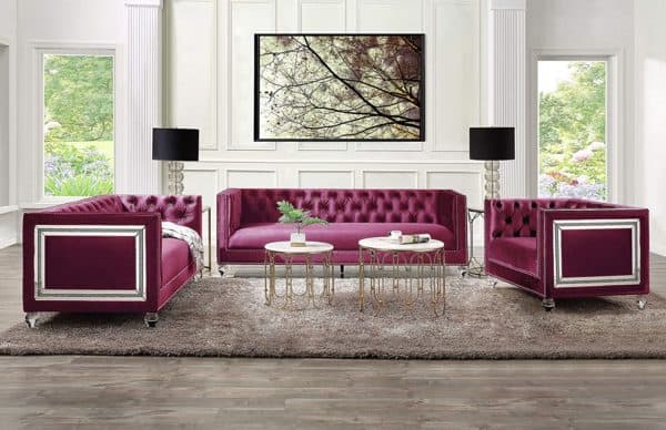 Heibero Purple Living Room Collection