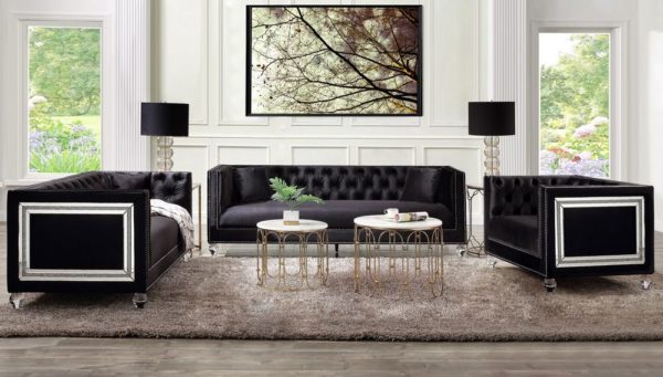 Heibero Black Living Room Set