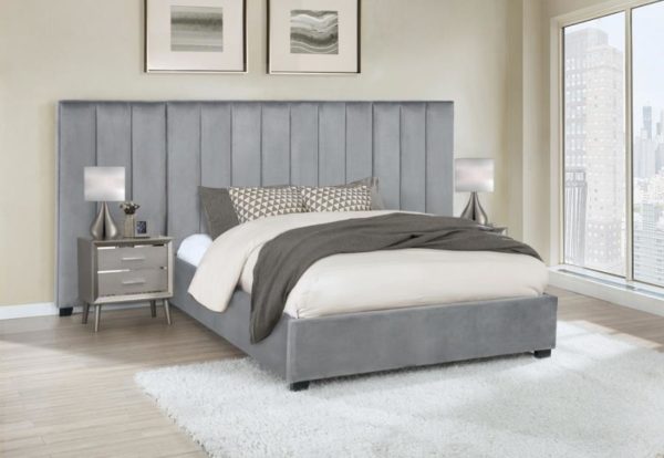 Arles Upholstered King Size Bed with Wall Panels