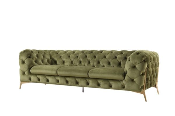 Divani Casa Sheila Modern Green Fabric Sofa Set - Image 2