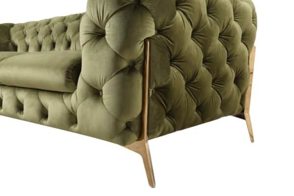 Divani Casa Sheila Modern Green Fabric Sofa Set - Image 5