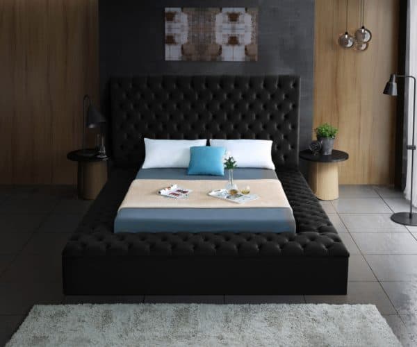 Bliss Black Velvet King Bed - Image 3