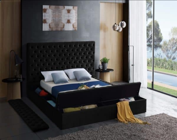 Bliss Black Velvet King Bed - Image 2