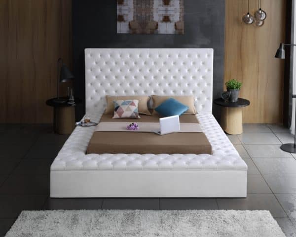 Bliss White Velvet Twin Size Bed - Image 4