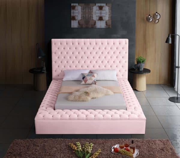 Bliss Pink Velvet Full Size Bed - Image 2