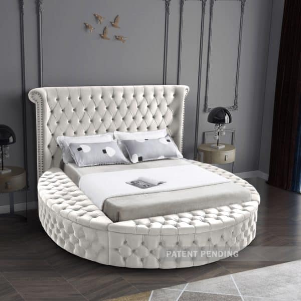 Luxus Cream Velvet King Bed