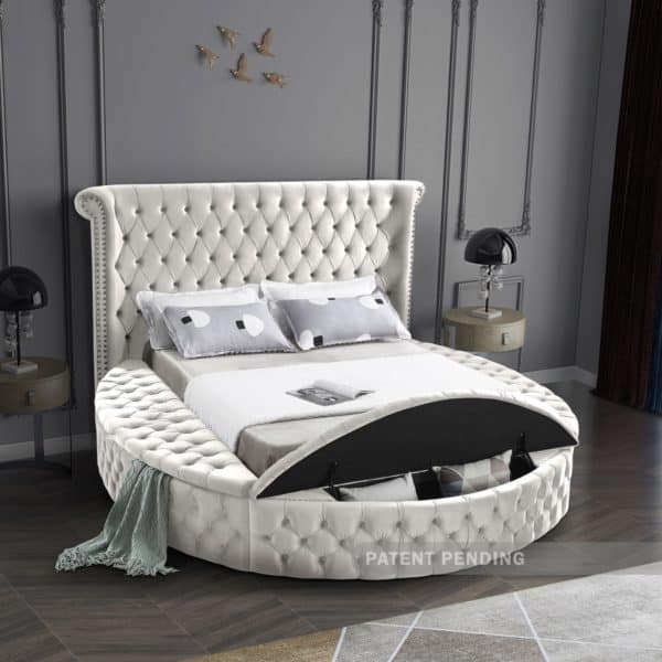 Luxus Cream Velvet King Bed - Image 2