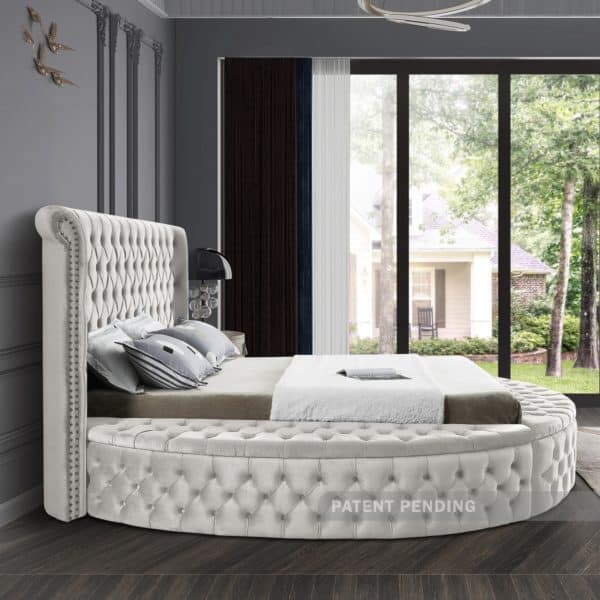 Luxus Cream Velvet King Bed - Image 5