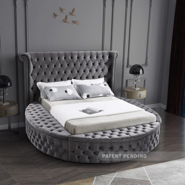 Luxus Gray Velvet Full Bed