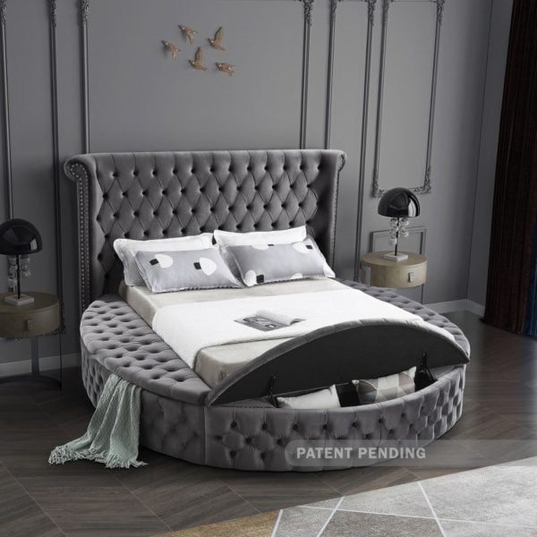 Luxus Gray Velvet Full Bed - Image 5