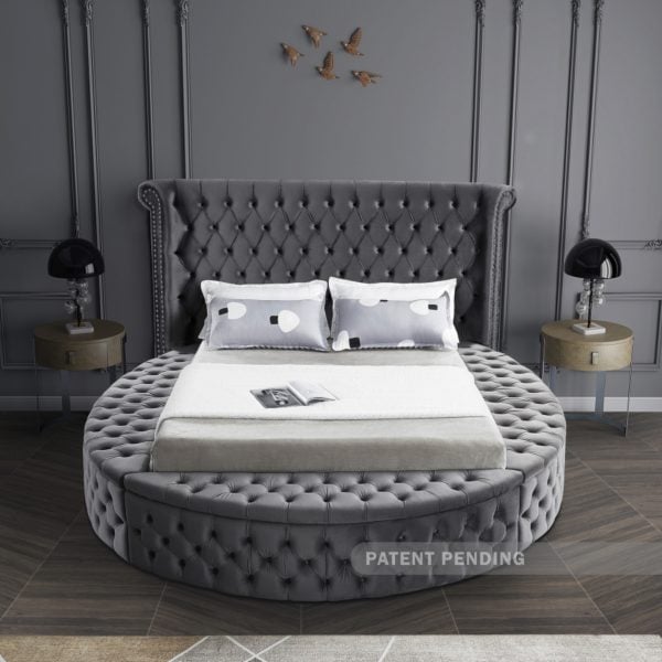 Luxus Gray Velvet Full Bed - Image 4