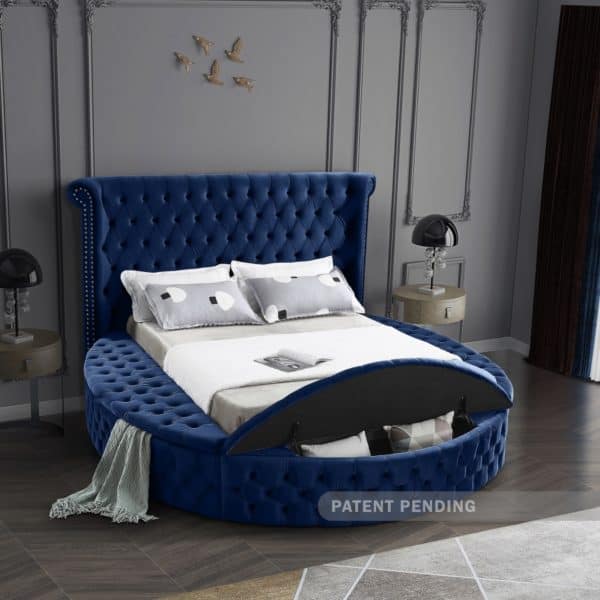 Luxus Blue Velvet King Bed - Image 3