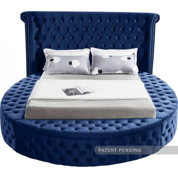 Luxus Blue Velvet King Bed - Image 2