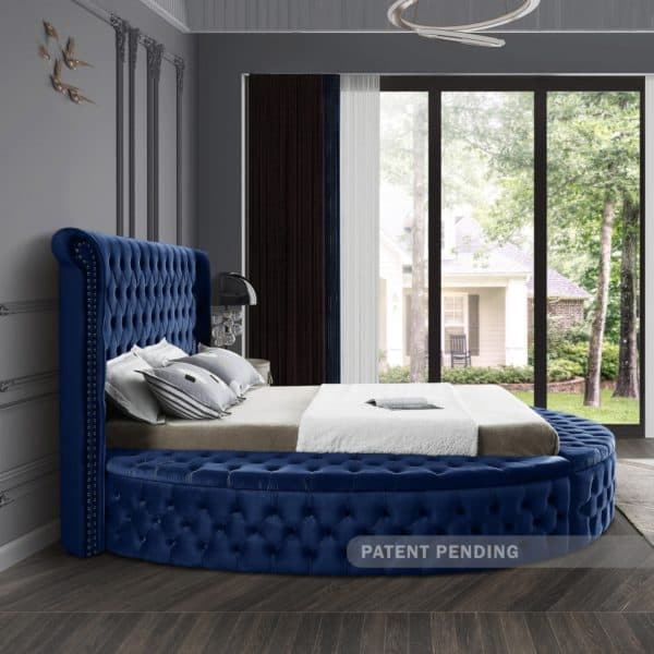 Luxus Blue Velvet King Bed - Image 4