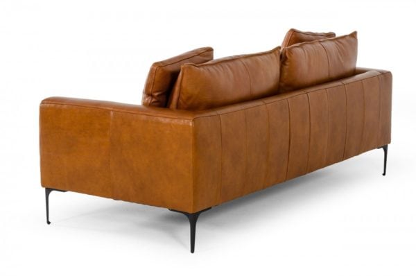 Divani Casa Jacoba - Modern Camel Leather Sofa - Image 4