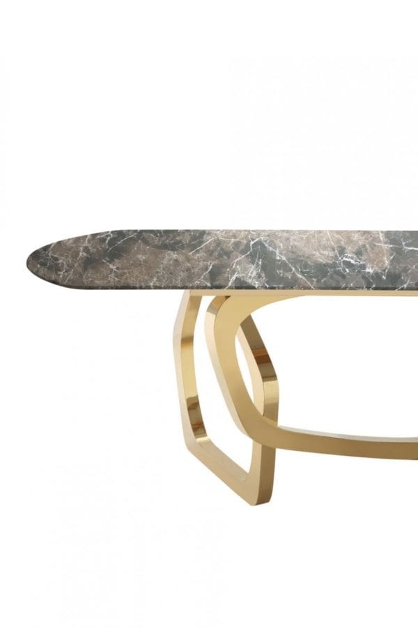 Modrest Colton - Modern Brown & Gold Dining Table and Chairs - Image 3