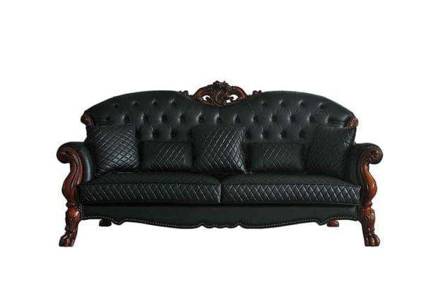 Dresden Black Leatherette Sofa - Image 2