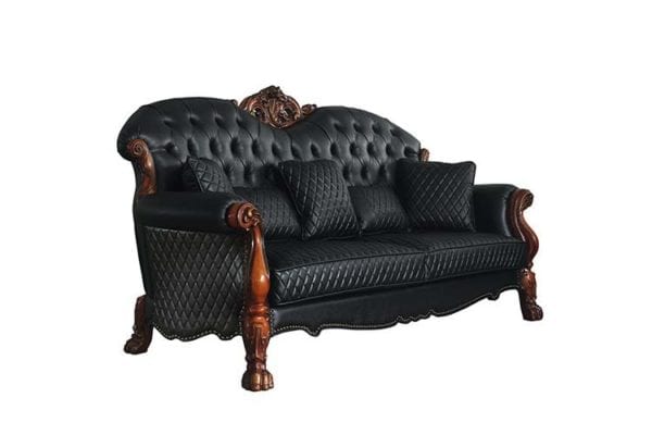 Dresden Black Leatherette Sofa