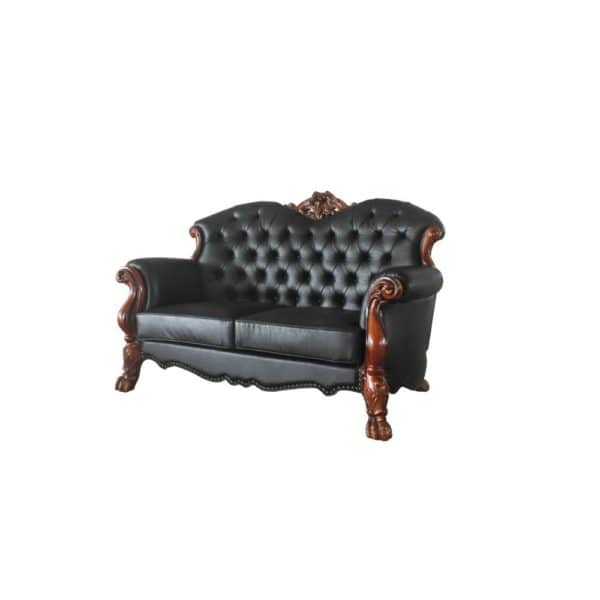 Dresden Black Leatherette Love Seat