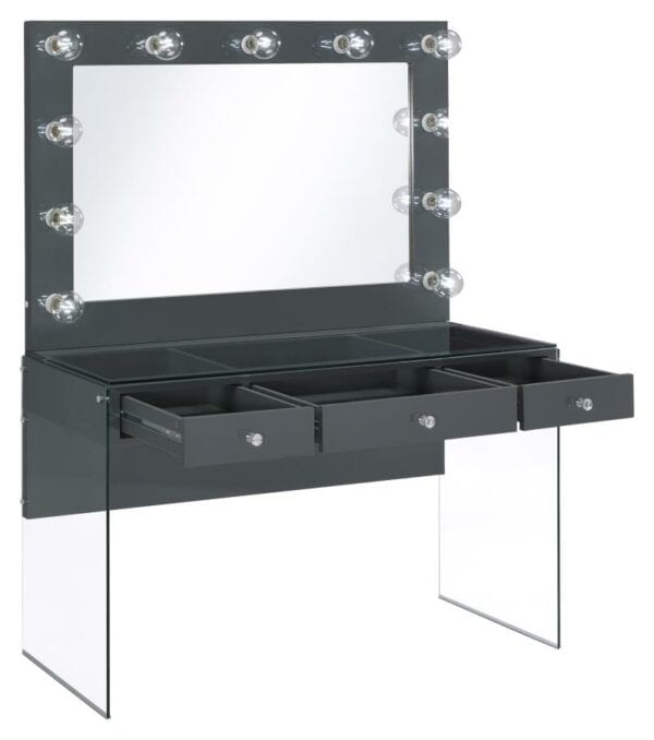 3-Drawer Vanity Desk with Stool - Image 2