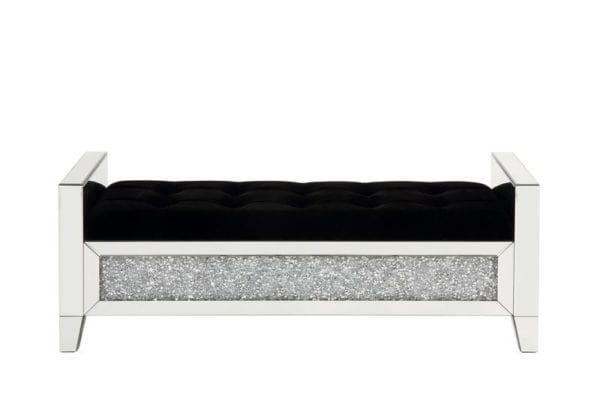 Noralie Mirrored & Faux Diamond Bench - Image 2