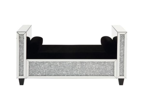 Noralie Mirrored Bench with 2 Pillows - Image 2