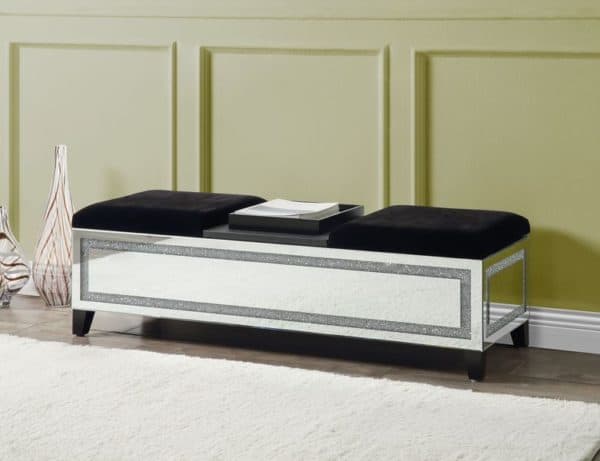 Noralie Faux Diamond Storage Bench