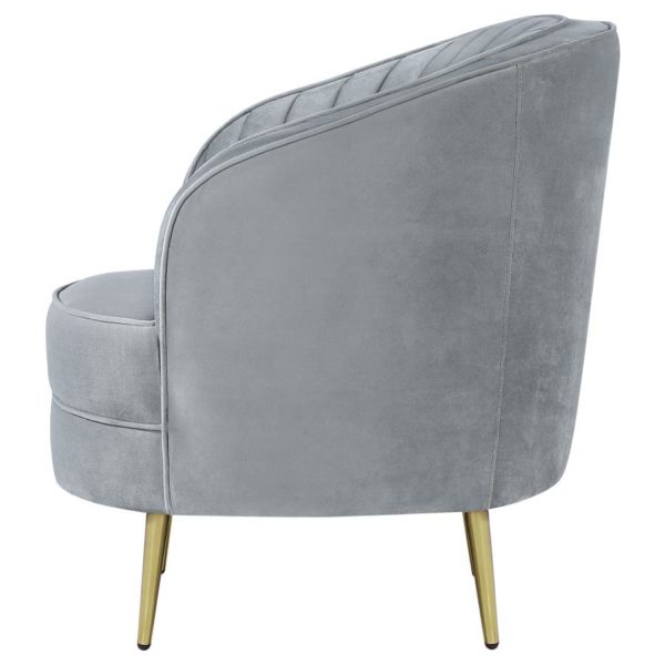 Sophia Upholstered Chair Grey and Gold - Image 3