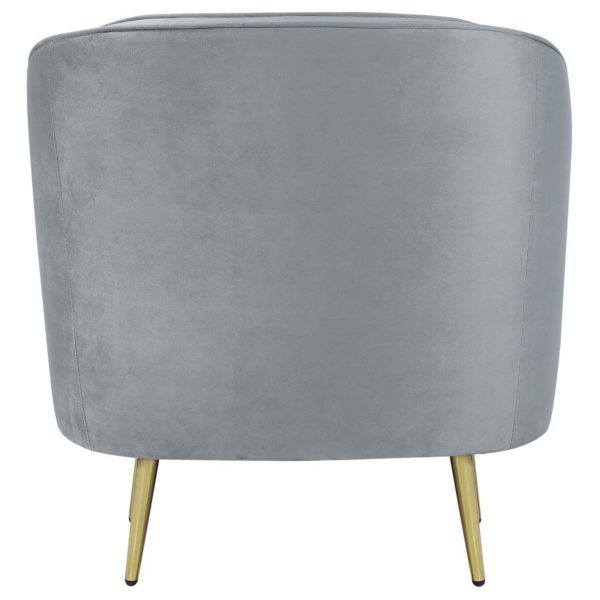 Sophia Upholstered Chair Grey and Gold - Image 2