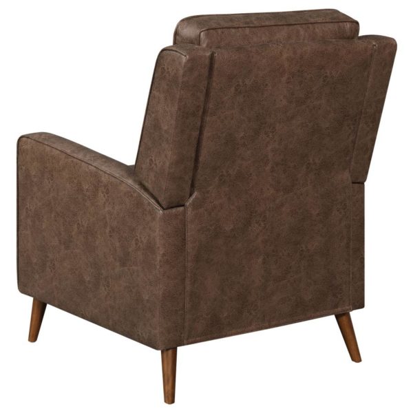 Upholstered Tufted Push Back Recliner Brown - Image 3