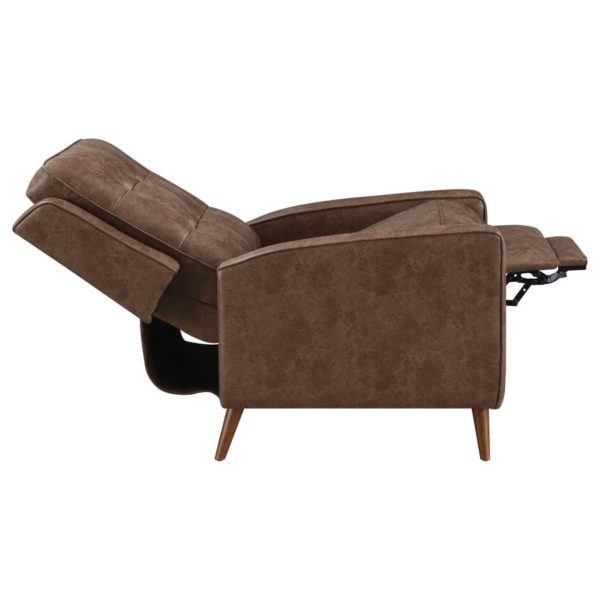 Upholstered Tufted Push Back Recliner Brown - Image 2