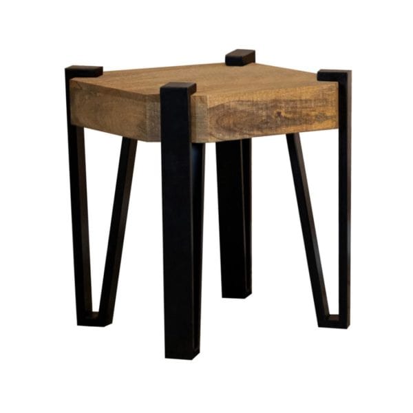 Natural Square Wooden End Table