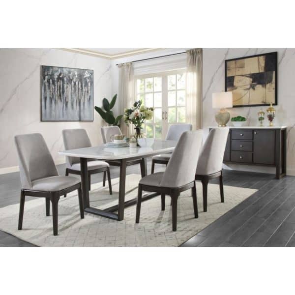 Madan Marble Top 7 PC Dining Room Set